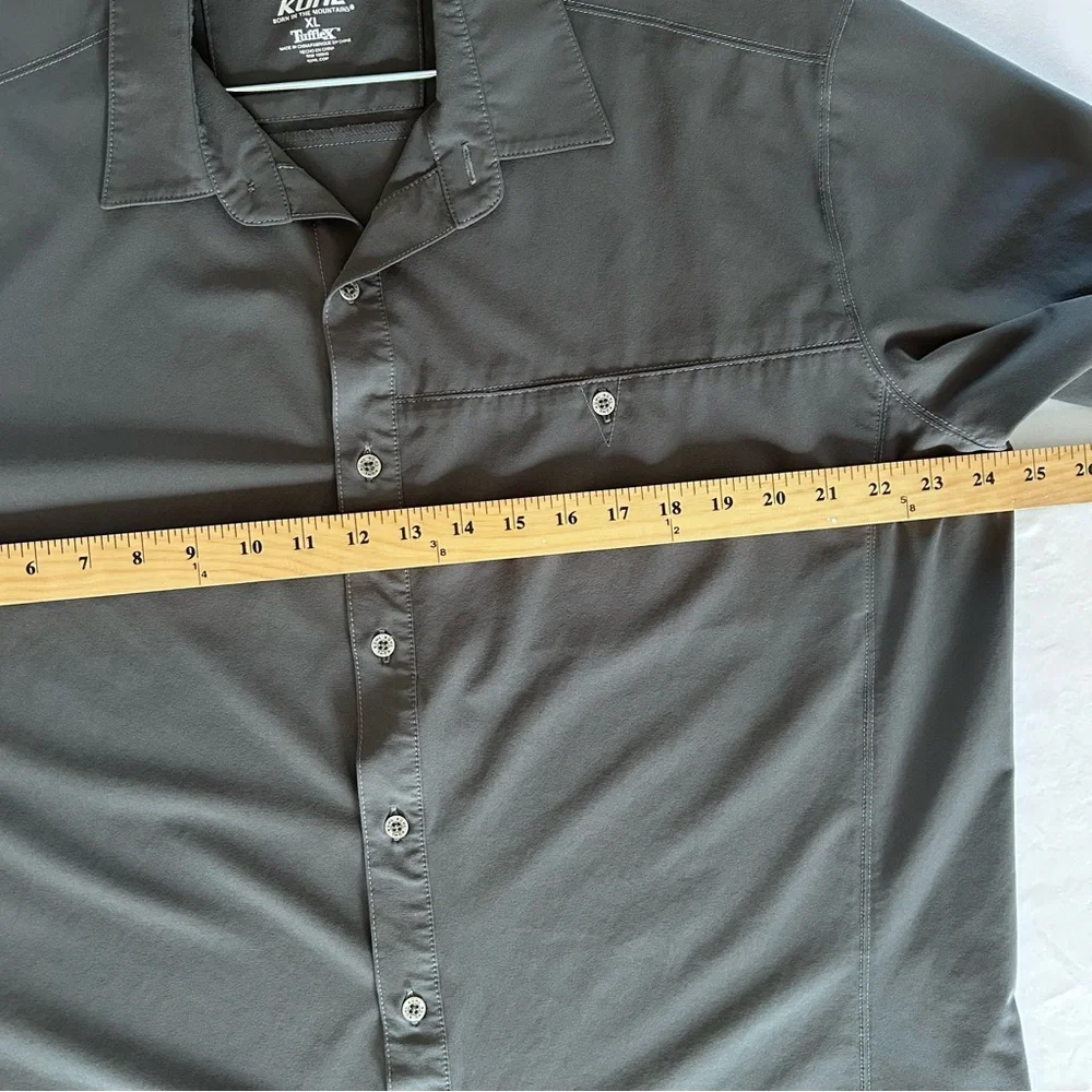 Kuhl Shirt Mens XL Gray Short Sleeve Button Up Outdoor Hiking Lightweight - Picture 7 of 8